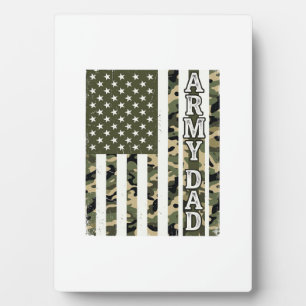 Army Dad Camo American Flag Vintage Shirt Design_1 Plaque