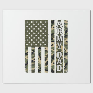 Army Dad Camo American Flag Vintage Shirt Design_1 Wrapping Paper