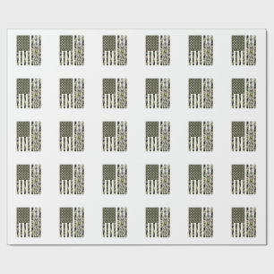 Army Dad Camo American Flag Vintage Shirt Design_1 Wrapping Paper