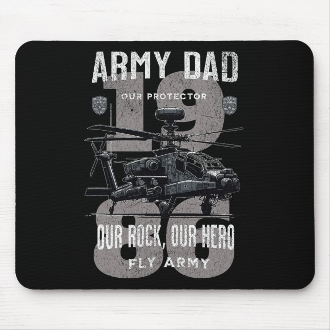Army Dad Father Military Fathers Day Apache Helico Mouse Mat (Front)