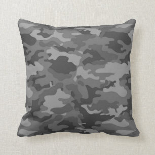 Army Dark Grey Camo Camouflage #1 Pillow