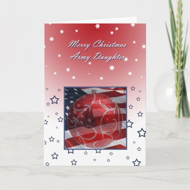 Army Daughter Merry Christmas Holiday Card (Front)