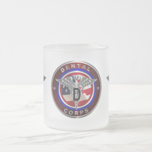 Army Dental Corps  Frosted Glass Coffee Mug (Center)