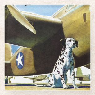 Army Dog Glass Coaster