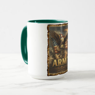 Army Emblem with Flag and Eagle Mug
