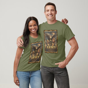 Army Emblem with Flag and Eagle T-Shirt