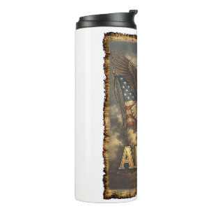 Army Emblem with Flag and Eagle Thermal Tumbler
