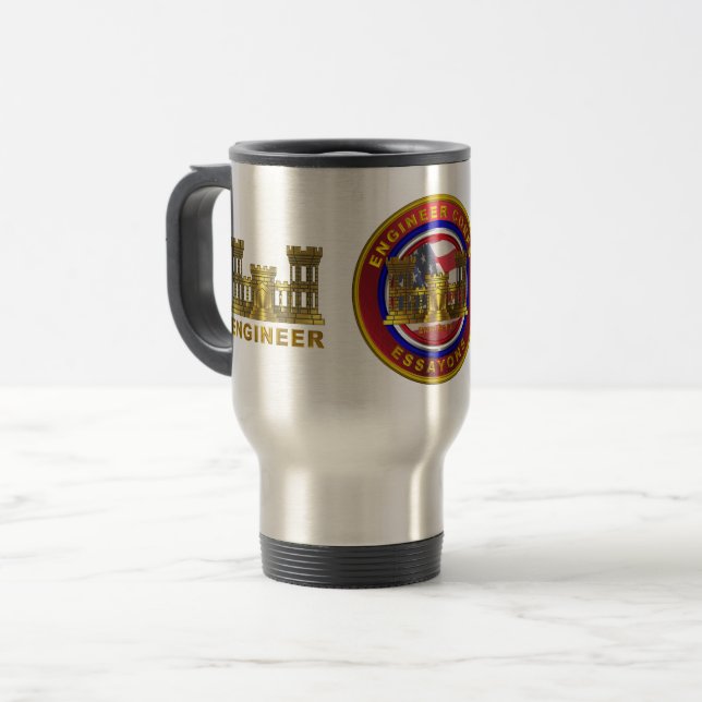 Army Engineer Soldier and Veteran    Travel Mug (Front Left)