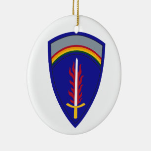 Army Europe USAREUR Insignia Ceramic Tree Decoration
