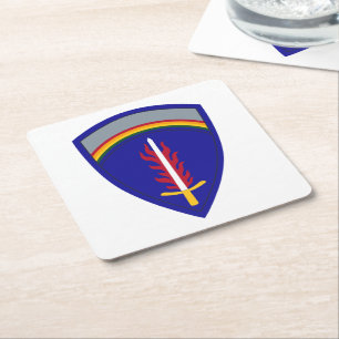 Army Europe USAREUR Insignia Square Paper Coaster