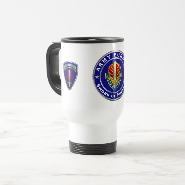 Army Europe USAREUR  Travel Mug (Front Left)