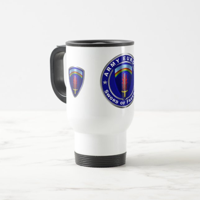 Army Europe USAREUR  Travel Mug (Front Left)