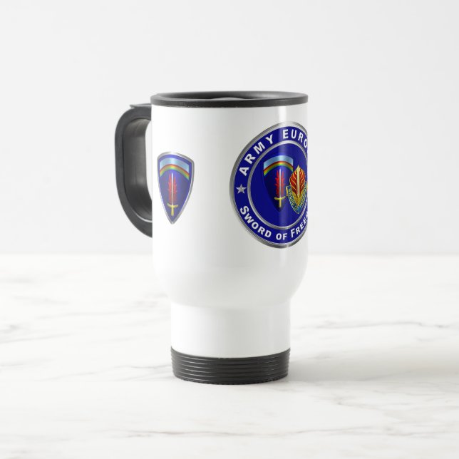 Army Europe USAREUR  Travel Mug (Front Left)