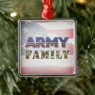 Army Family Christmas Metal Tree Decoration