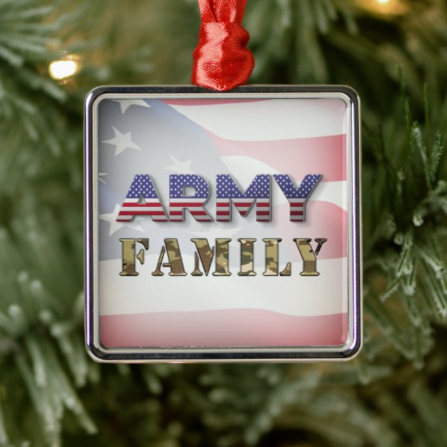 Army Family Christmas Metal Tree Decoration (Tree)
