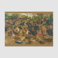 Army, first Christmas away vintage painting