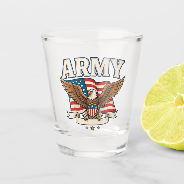 Army Flag Shield Shot Glass (Front)