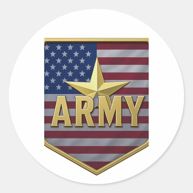 Army Flag Shield Sticker (Front)