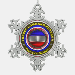 Army Forces Command-FORSCOM Christmas Snowflake Pewter Christmas Ornament
