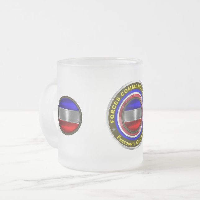 Army Forces Command FORSCOM   Frosted Glass Coffee Mug (Front Left)