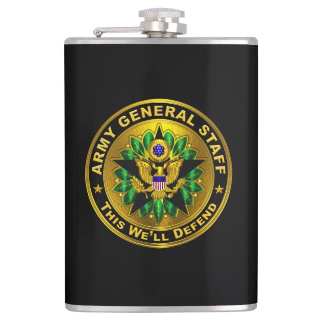 Army General Staff Badge  Hip Flask (Front)