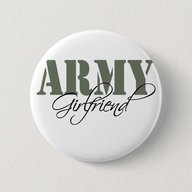 Army Girlfriend 6 Cm Round Badge (Front)