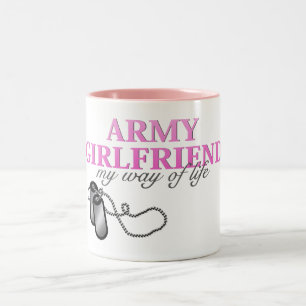 Army Girlfriend, my way of life Two-Tone Coffee Mug