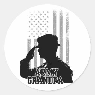 Army Grandpa Classic Round Sticker