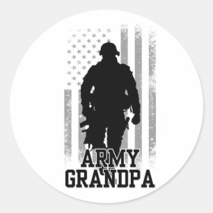 Army Grandpa Classic Round Sticker