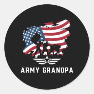 Army Grandpa Classic Round Sticker