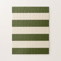 Army Green and Antique White Stripes