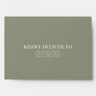 Army Green and Pink Envelope