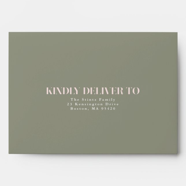 Army Green and Pink Envelope (Front)