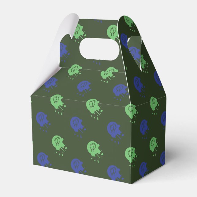 Army Green & Blue Paintball Party Favour Box (Front Side)