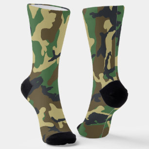 Army Green Camouflage Camo Print Hunting Socks