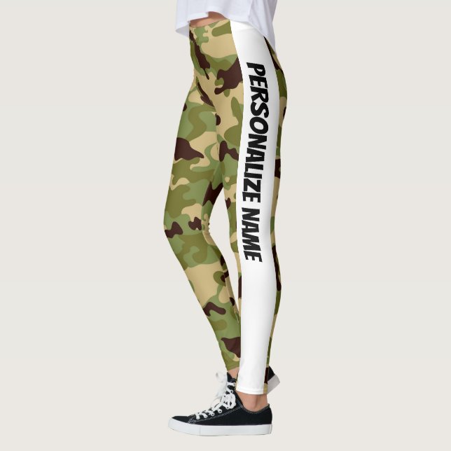 Army Green Camouflage PERSONALIZE  Leggings (Left)