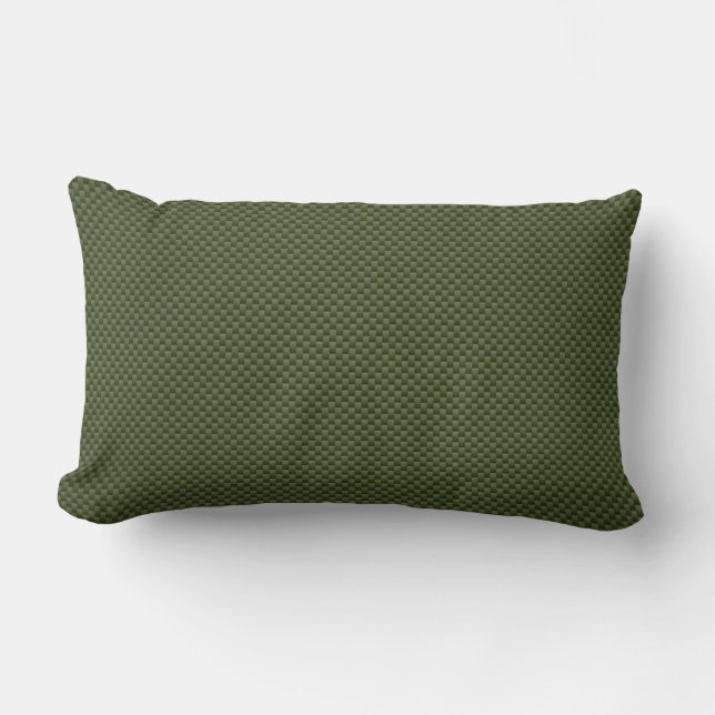 Army Green Carbon Fiber Print Lumbar Cushion (Front)