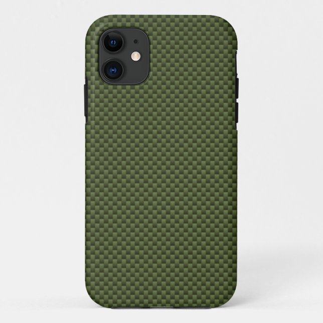 Army Green Carbon Fibre Style Decor Case-Mate iPhone Case (Back)