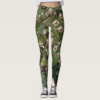 Army Green Circuit Board Camo Leggings