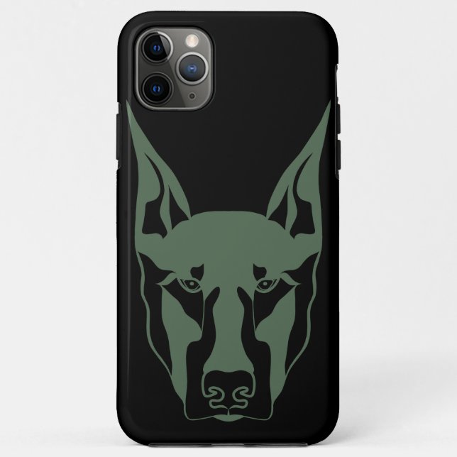 Army green Doberman  Case-Mate iPhone Case (Back)