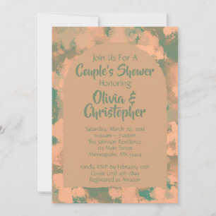 Army Green Floral Couples Shower Brunch Invitation