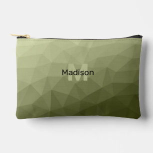 Army green geometric mesh pattern Monogram Accessory Pouch