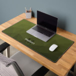 Army green geometric mesh pattern monogram desk mat<br><div class="desc">Monogram Personalise with your custom initial and name. Unique cool desk mat for his office, room, work, man cave, gaming room.. Army green gradient geometric mesh pattern triangles ombre. Army green dark olive hue for soldier gear, camo. It mimics natural military landscapes, toughness, endurance, resilience. Earthy undertones connect to nature,...</div>