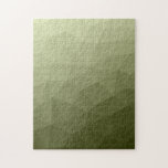 Army green gradient geometric mesh pattern jigsaw puzzle<br><div class="desc">Army green gradient geometric mesh pattern Triangle Jigsaw Puzzle. 
Triangle geometric mesh with light dark modern ombre gradient.</div>