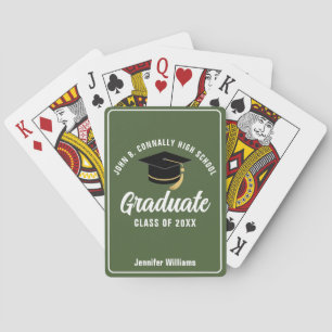 Army Green Graduate Custom Military Graduation Playing Cards