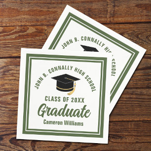 Army Green Graduate Military Graduation Party Napkin