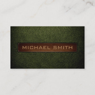 Army green Leather Look Professional Business Card