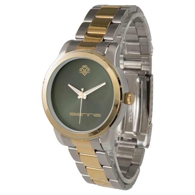 Army Green Metallic Watch (Angled)