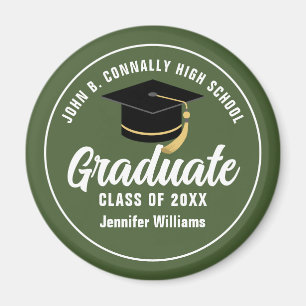 Army Green Military School Custom 2023 Graduation Magnet
