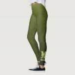 Army green olive geometric mesh pattern Monogram Leggings<br><div class="desc">Monogram Personalise gift for her with your custom initial and name. Army green olive gradient geometric mesh pattern. Army green gradient geometric mesh pattern triangles ombre. Army green dark olive hue for soldier gear, camo. It mimics natural military landscapes, toughness, endurance, resilience. Earthy undertones connect to nature, grounding. Symbolises military...</div>
